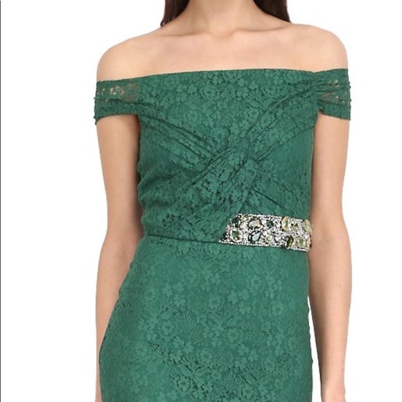 Burberry Prorsum Dark Pigment Green Lace Dress - Picture 3 of 8